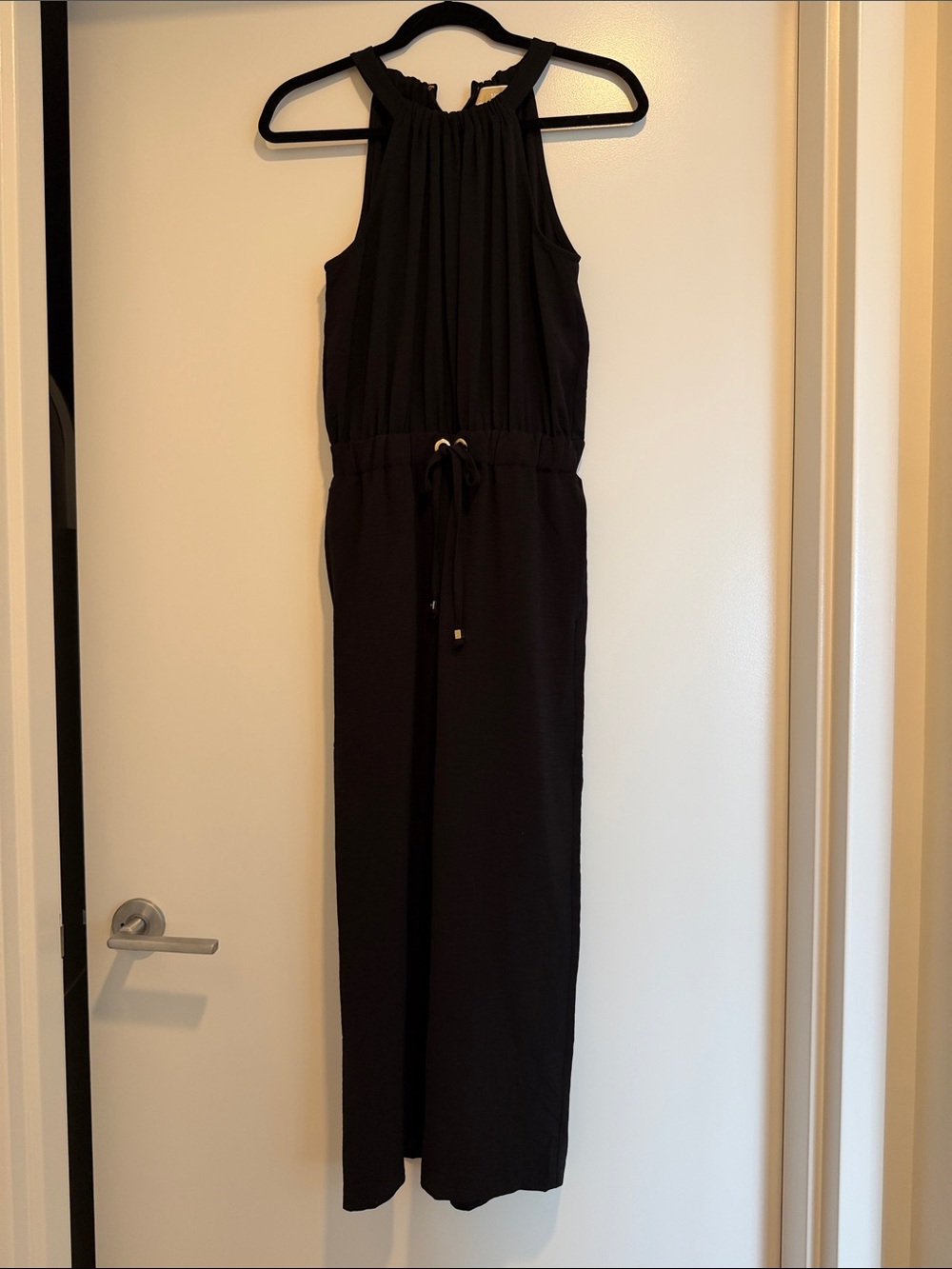 Michael Kors Black Halter Neck Jumpsuit with Drawstring Waist